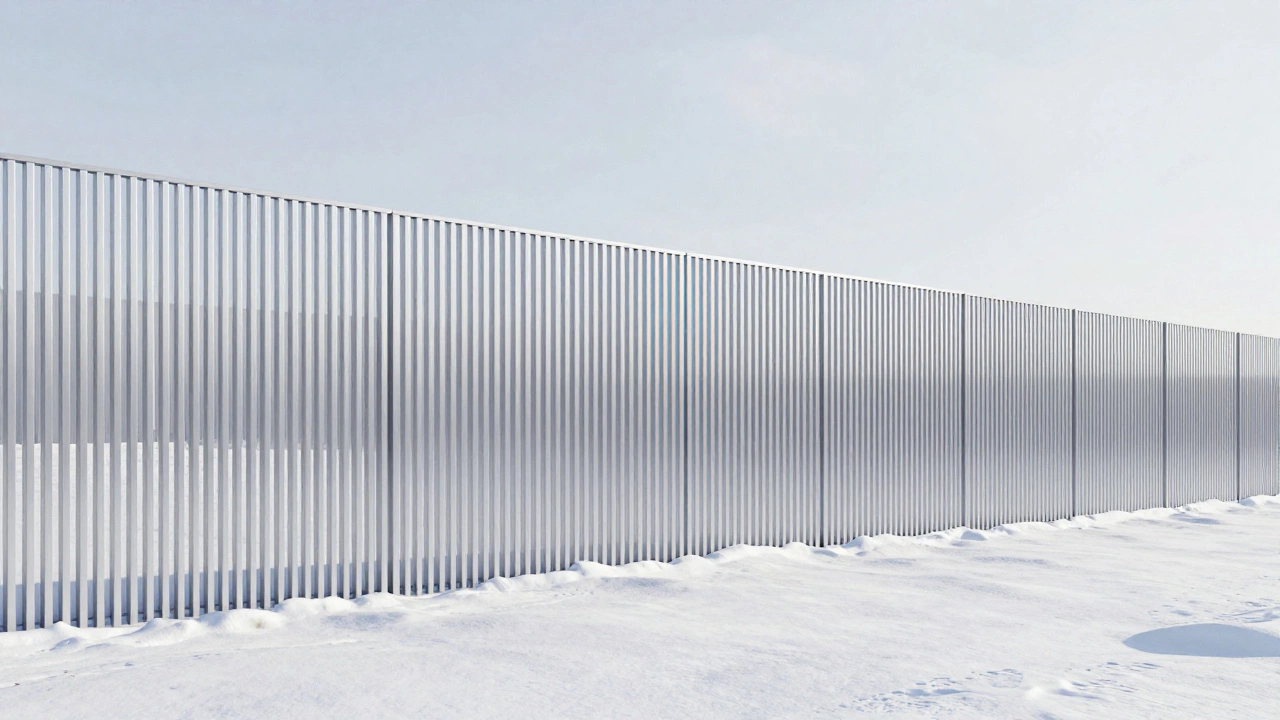 Профнастил забор в зимнем ландшафте Новосибирска