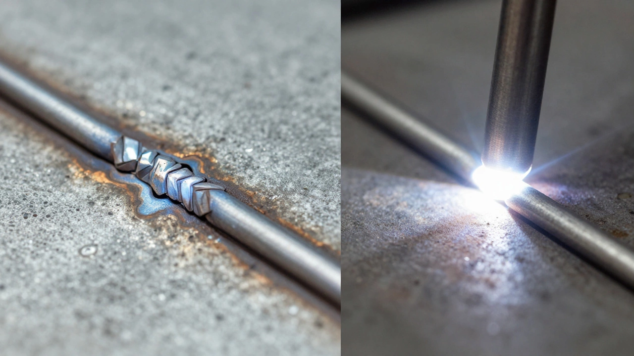 Сравнение дефектного шва с порами и подрезами и качественного соединения